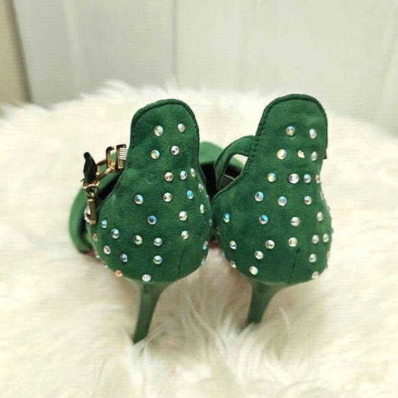 Fashion Pointed Toe Thin High Heels With Adjustable Strap And Rhinestone Sz 39🌴 - Picture 5 of 8